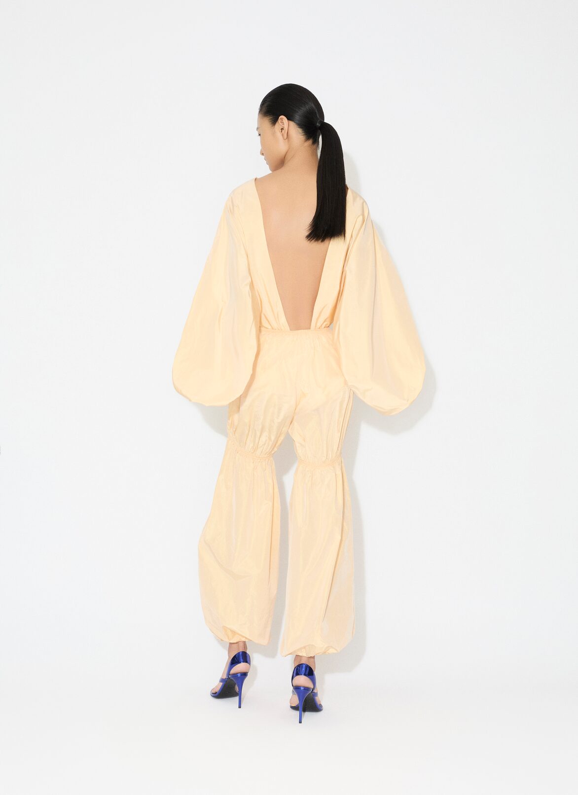 TAFFETA TRACK PANTS ALAÏA YELLOW TAFFETA TRACK PANTS